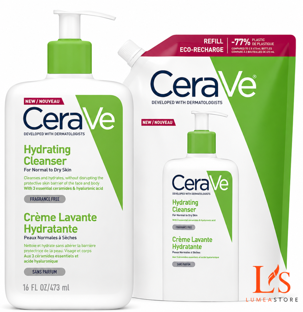 CeraVe Hydraterende Reinigingscrème Refill Bundel 2 Stuks - Voor Normale tot Droge Huid