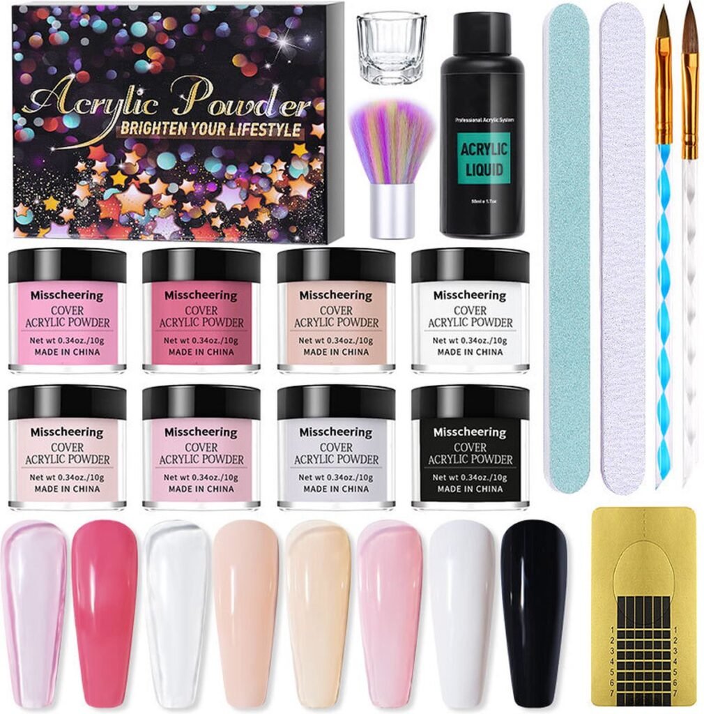 Complete Acrylic Nail Kit for Beginners with Powder & Liquid