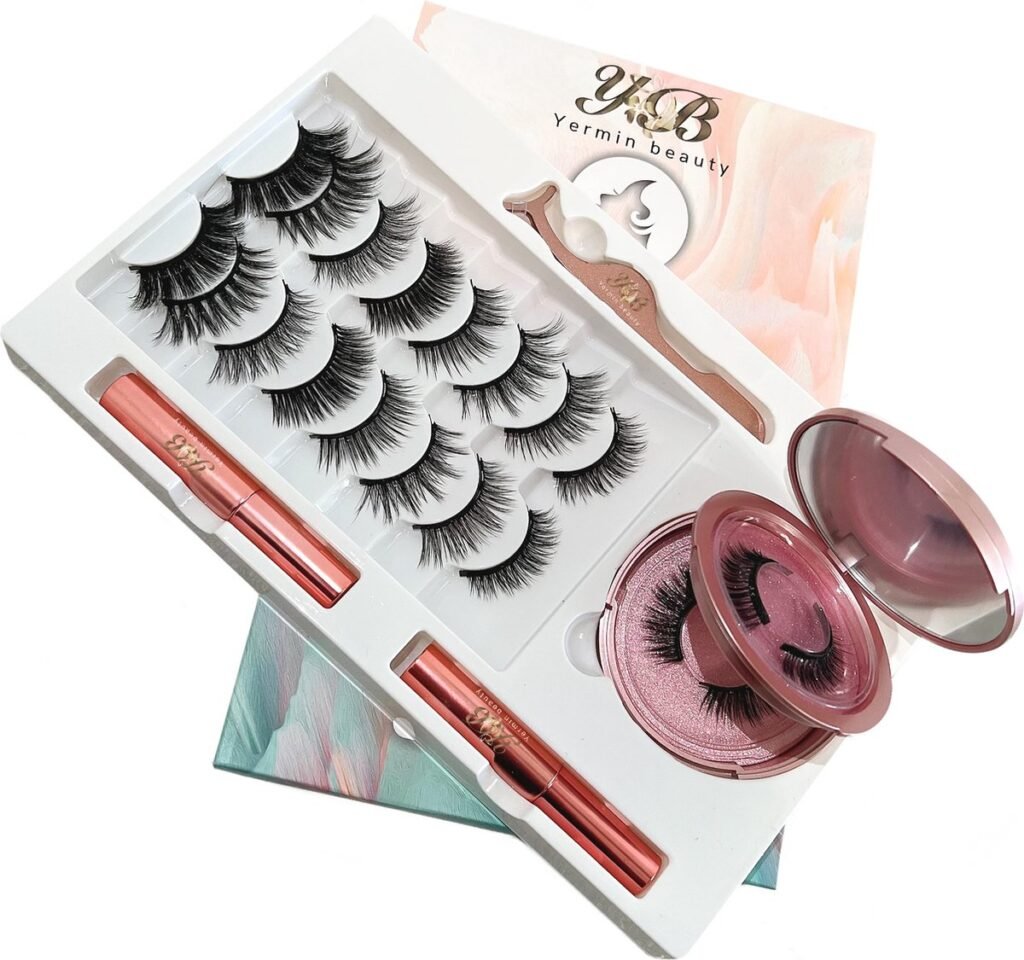 Reusable Magnetic Eyelashes Kit with Eyeliner & Mirror