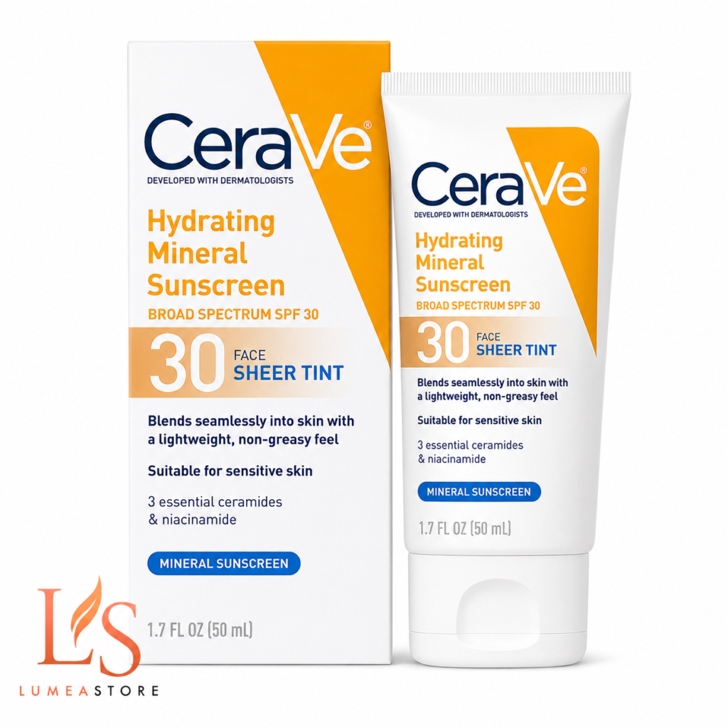 CeraVe Hydrating Mineral Sunscreen SPF30 Face Sheer Tint - Getinte Gezichtszonnebrand