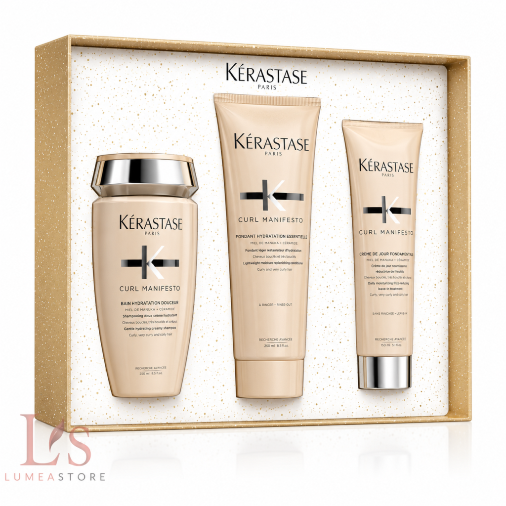 Kérastase Curl Manifesto Gift Set – Shampoo 250 ml + Conditioner 250 ml + Leave-In 150 ml voor Krullend Haar