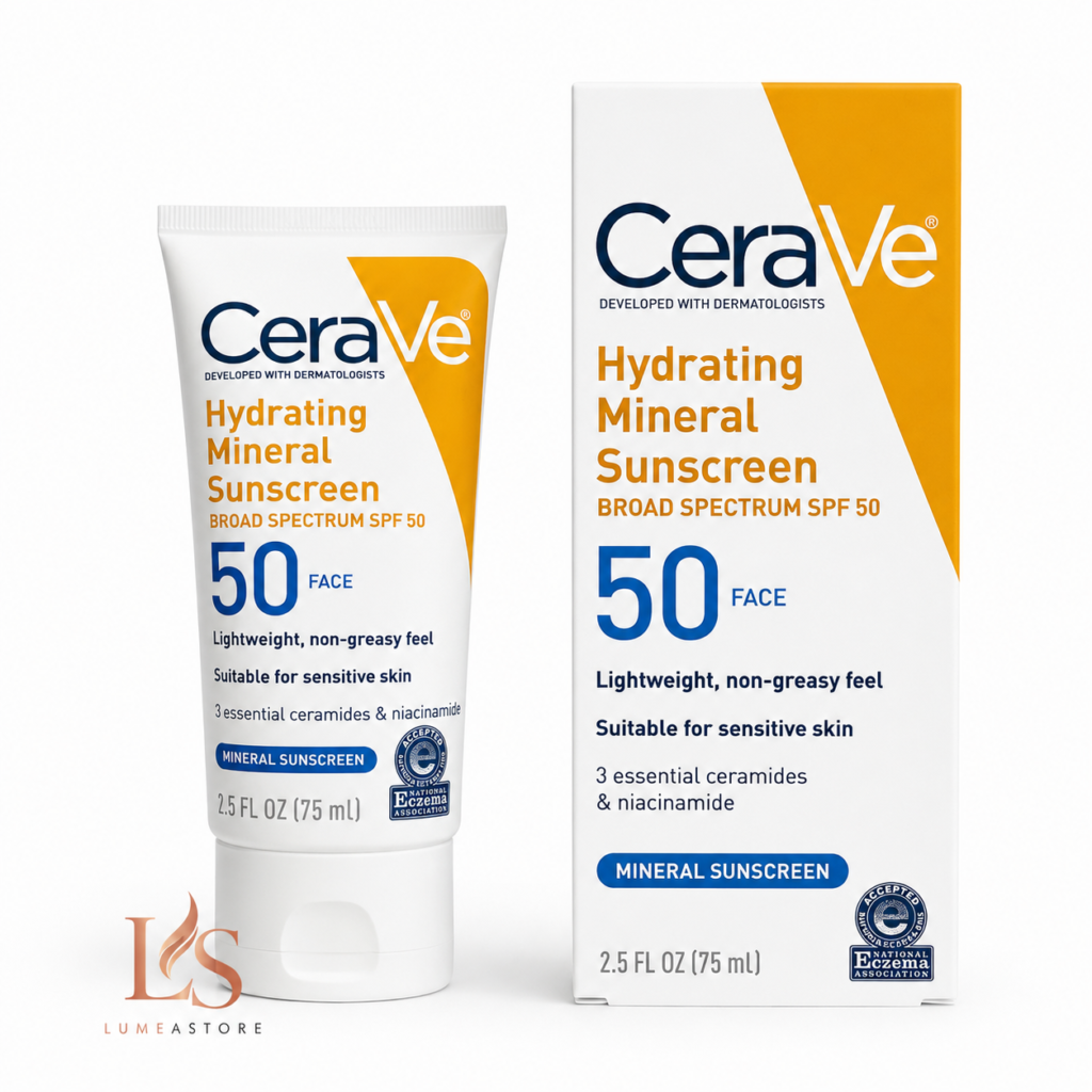 CeraVe Hydrating Mineral Sunscreen SPF50 Face 75ml - Hydraterende Gezichtszonnebrand