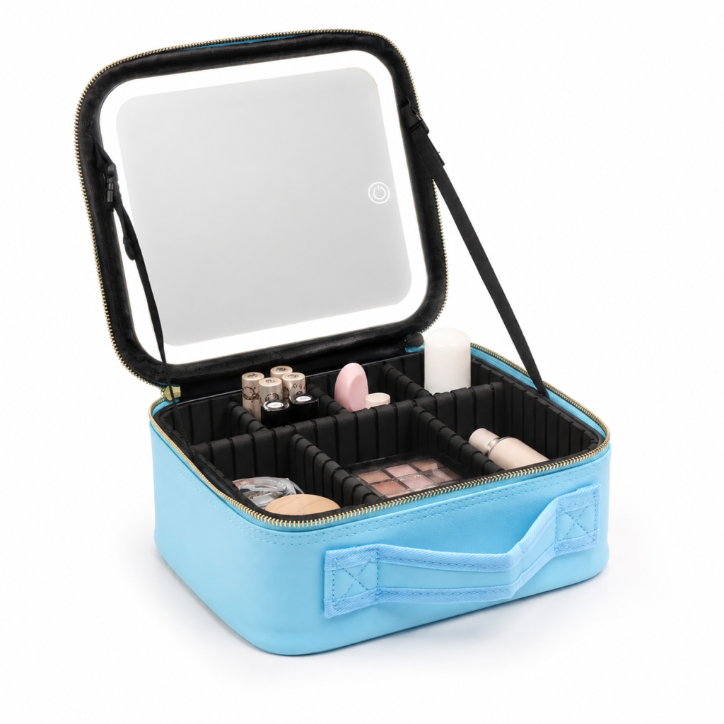 Lumeastore Make-Up Tas met Verlichte Spiegel – 3 Kleuren LED – USB-Oplaadbare Make-Up Koffer