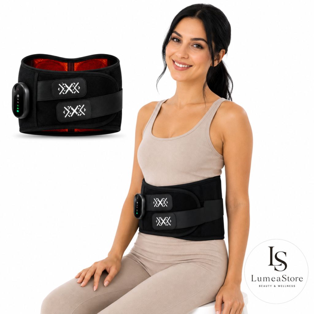 Verwarmde Rugband met Warmte & Vibratiemassage – Draadloze Warmtetherapie voor Rug en Taille