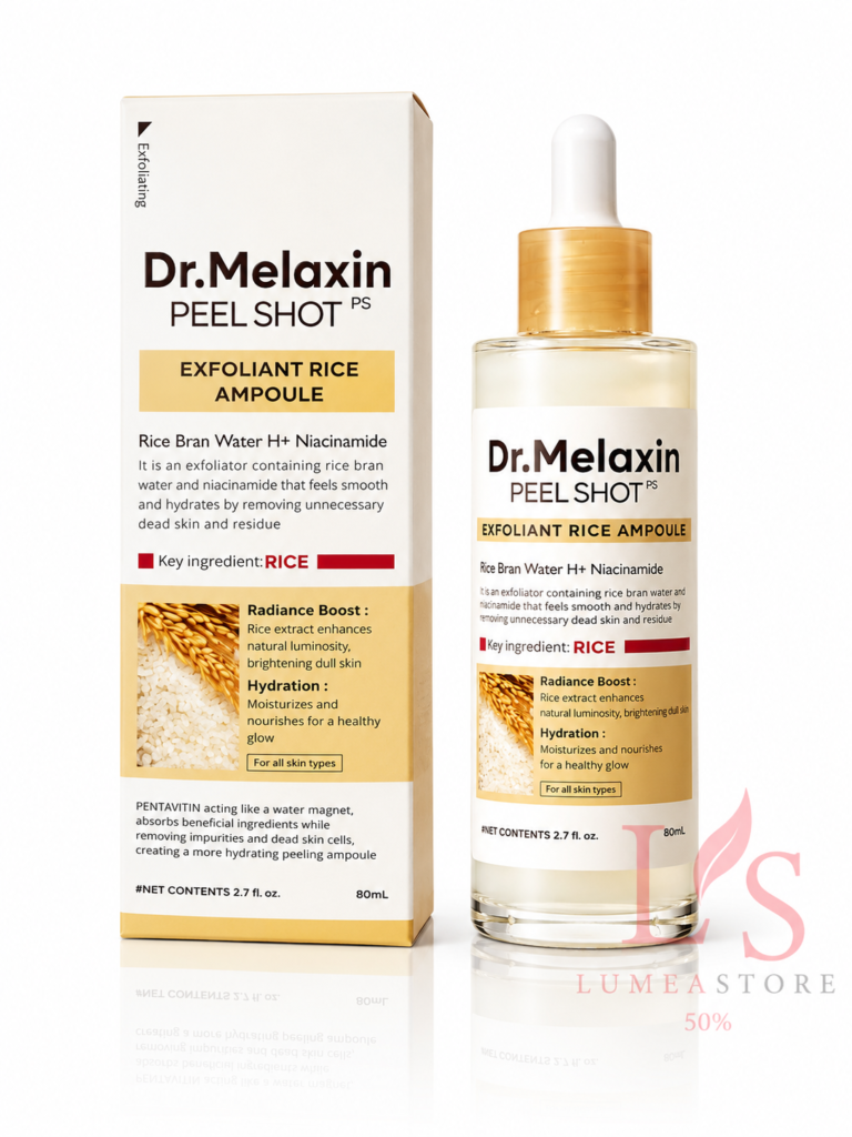 Dr. Melaxin Peel Shot Exfoliating White Rice Ampoule – Exfoliërend Serum met Rijst & Niacinamide – 80 ml