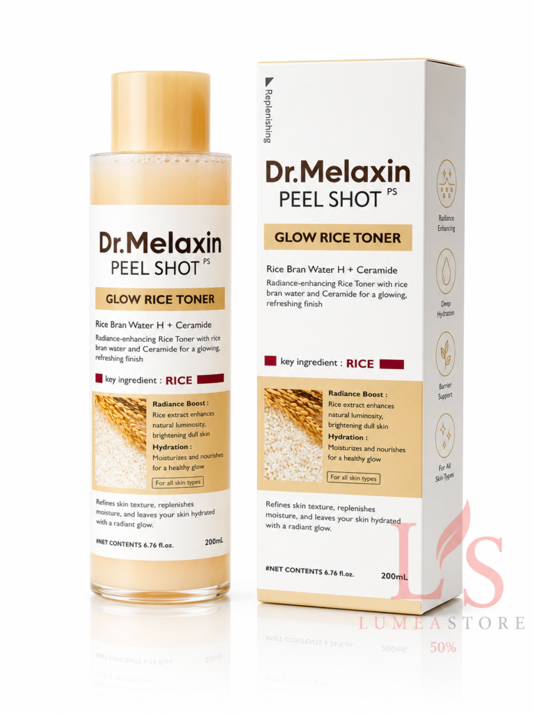 Dr. Melaxin Peel Shot Glow Rice Toner met Rijst, Niacinamide & Ceramiden – 200 ml