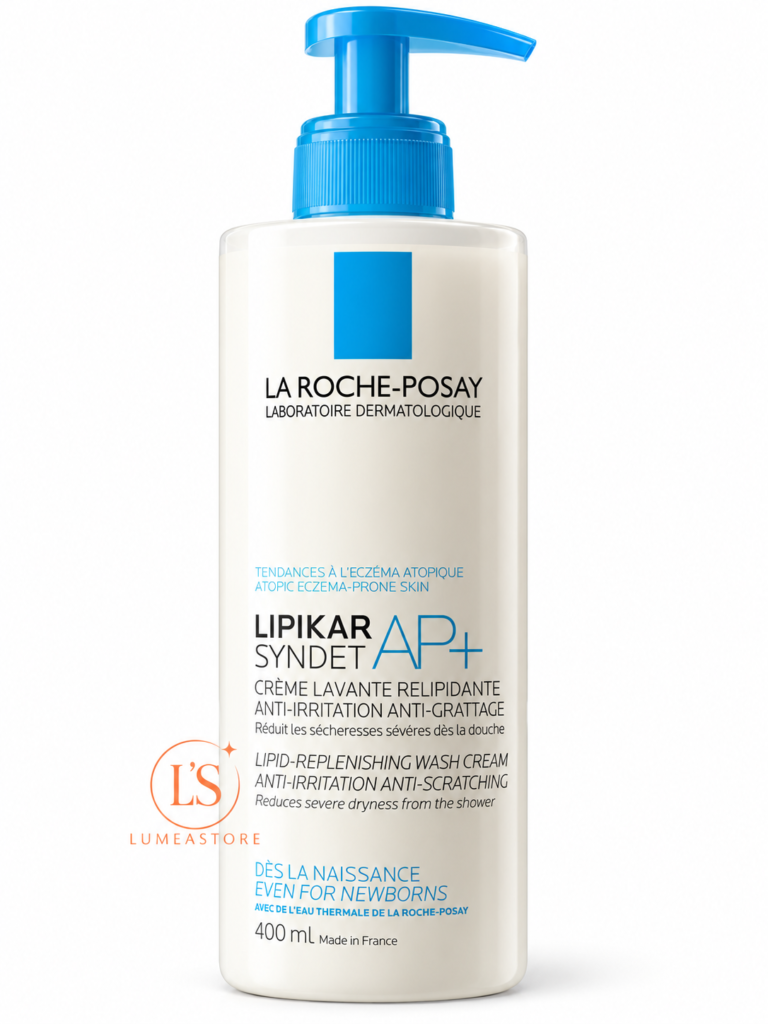 La Roche-Posay Lipikar Syndet AP+ Douchecrème 400ml – Milde Reinigingscrème voor Zeer Droge, Gevoelige en Eczeemgevoelige Huid